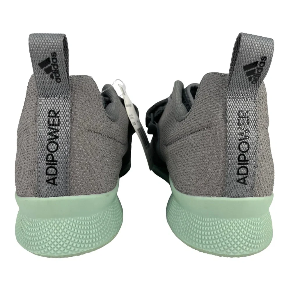 Adidas Adipower Men 8.5 Gray Mint Weightlifting Training Shoes‎